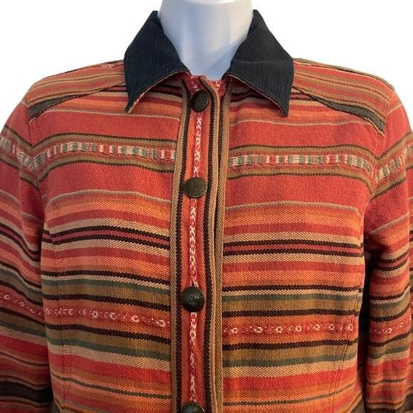 Vintage Coldwater Creek Vibrant Red Southwest Jacket XS - Picture 2 of 7